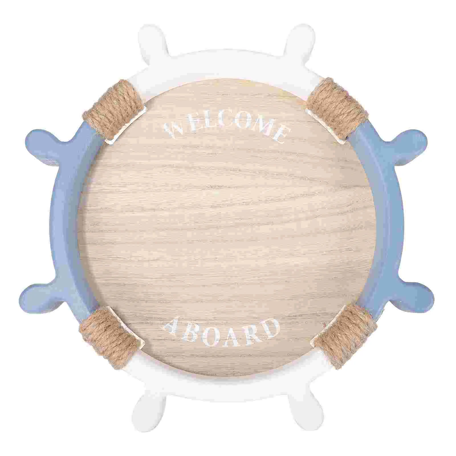 

Mediterranean Style Wooden Tray Fruit Tea Food Snacks Rudder Shaped Serving Tray for Restaurant