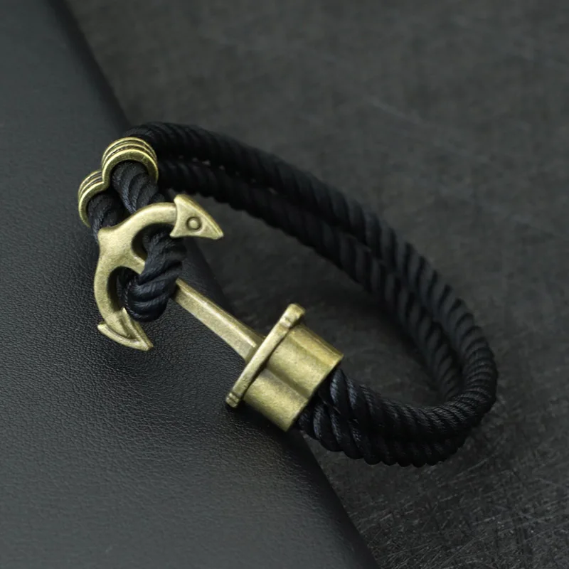 Viking Mens Bracelet With Rope Double Layer Easy Hook Punk Jewelry