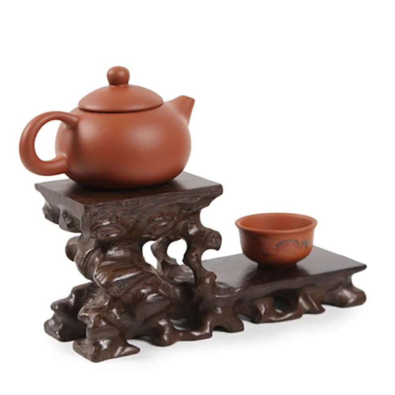 Bonsai Redwood Art Ware Carved Collection Base Teapot Cup Support Decoration Vase Stand Fish Tank Pedestal Home Decoration