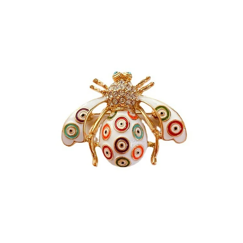 Spilla a forma di ape con strass per donne e ragazze, alla moda, carina, con cristalli gialli e neri, a forma di ape, ape, animali, insetti, spille da