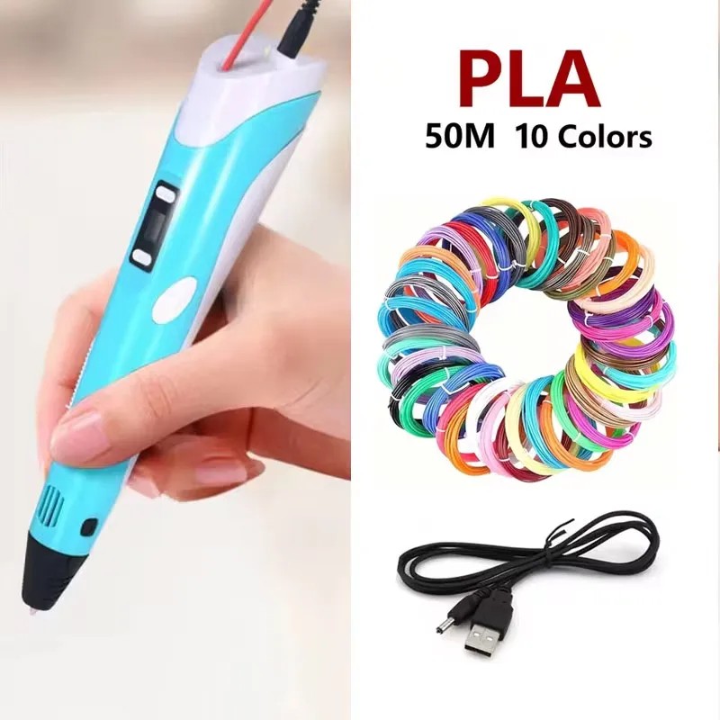 RP300b 3D Pen 3D Printing Pen Free PLA Filament 1.75mm Kids Educational Toys Gift for Kids