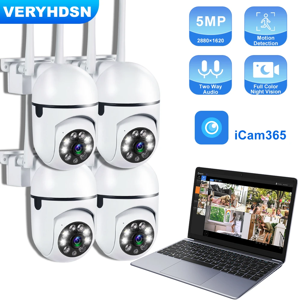 5MP Wifi Camera IP Outdoor 4X Zoom 5G Wireless Security Protection Monitor AI Smart Tracking Surveillance Cameras Two-way Audio 5mp ptz wireless surveillance camera outdoor ip wifi security protection cctv cameras auto tracking night vision 5x optical zoom