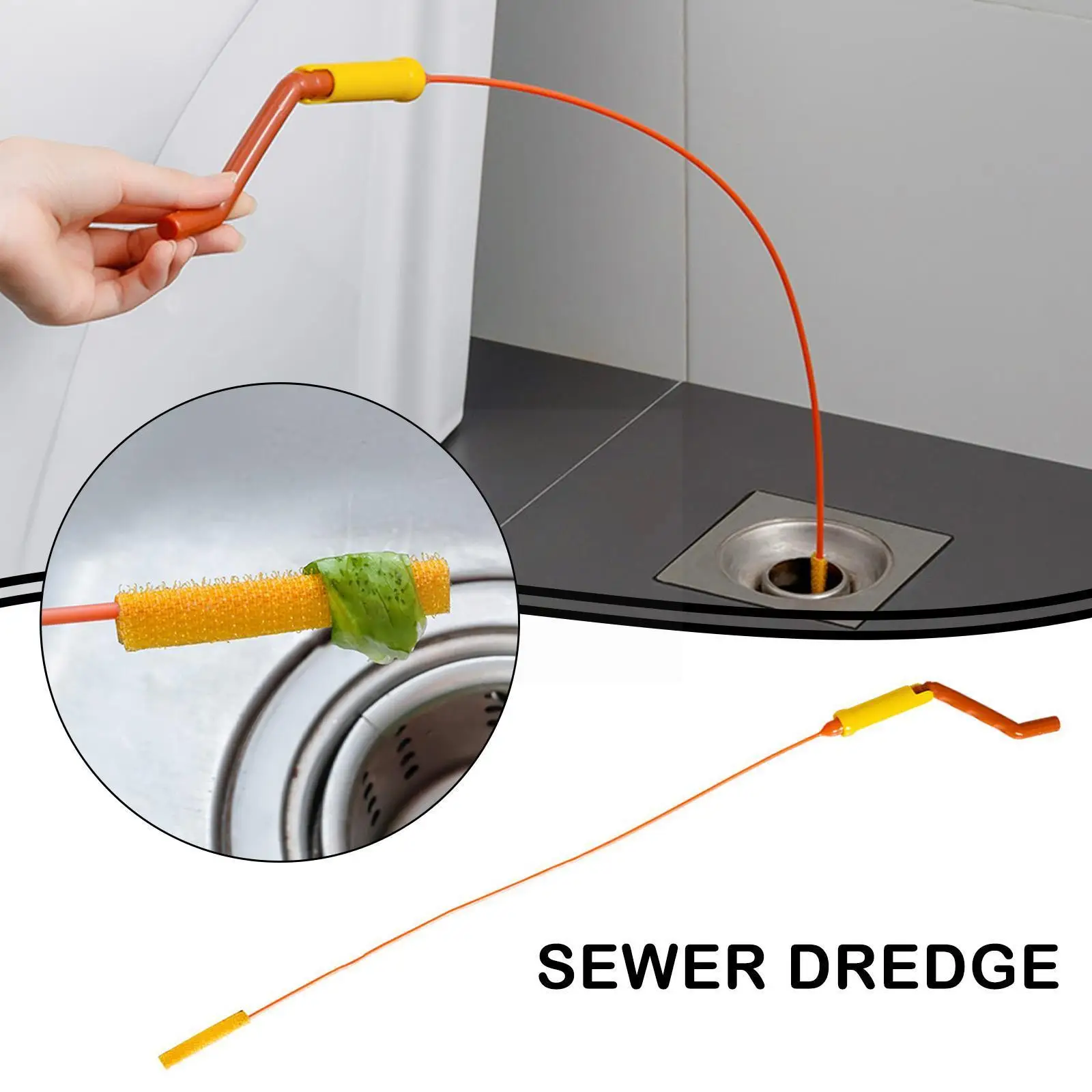 Flexisnake Sink Snake Cleaner Drain Hair Remover Rotating Clog Cleaner
