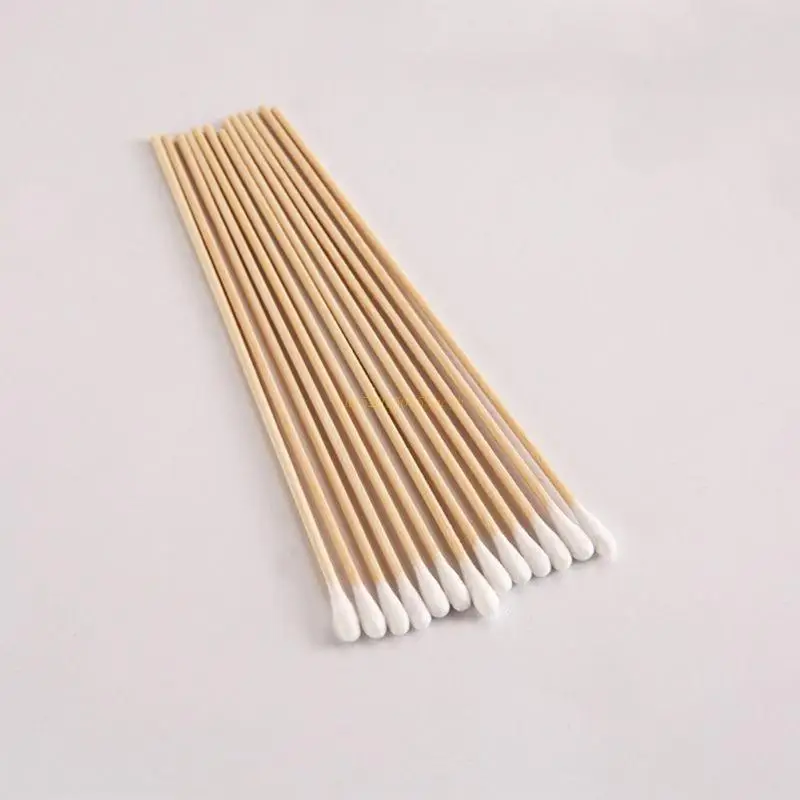 100/200Pcs Swabs 6'' Long Wood Handle Sturdy Cotton Applicator Swab Q-tip Drop Shipping 2