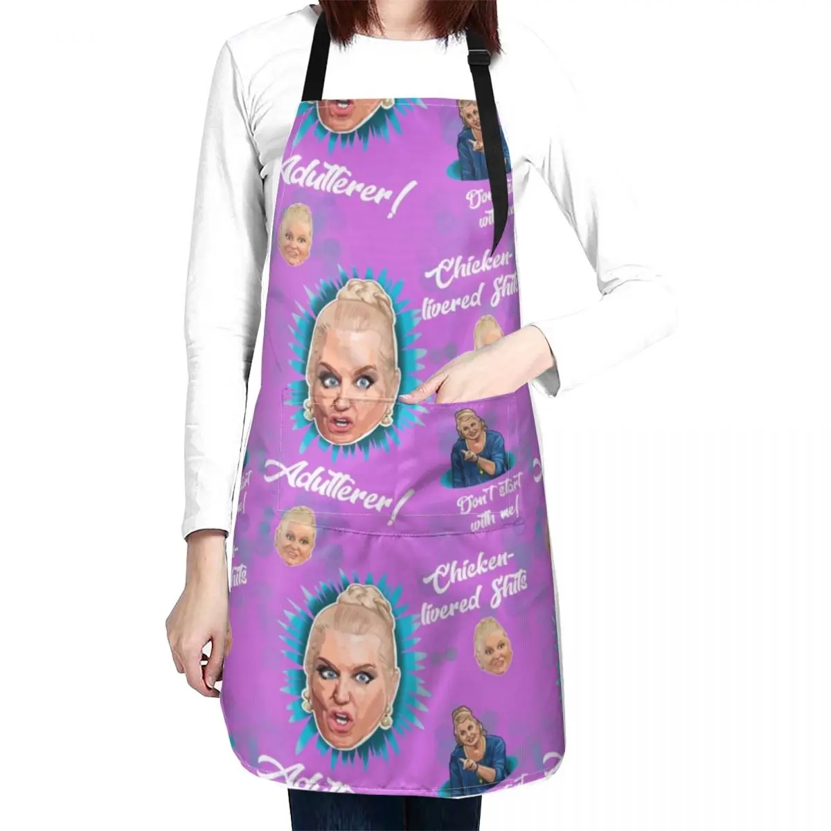 Kim Woodburn kicking off wallpaper  Apron apron with personal logo women's apron personal