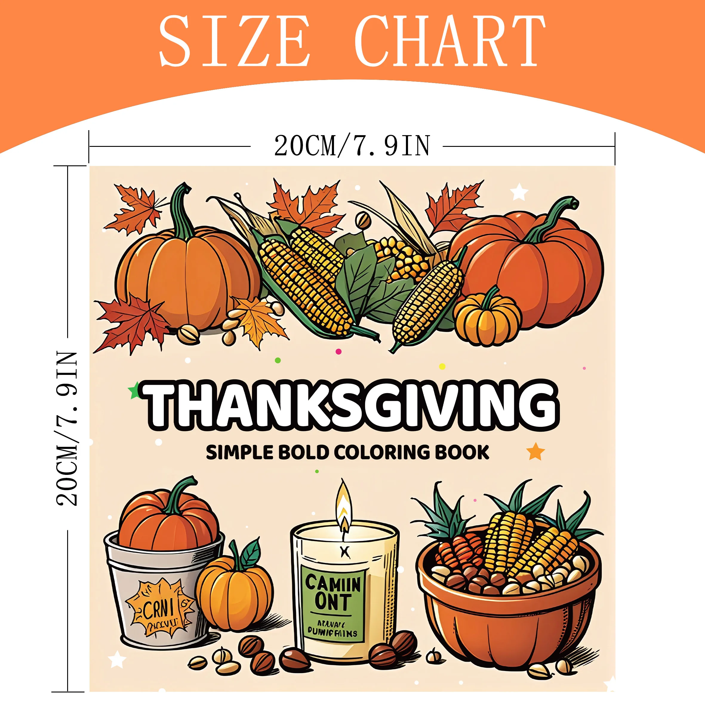 24 Page Art Coloring Book For Adults And Teens THANKSGIVING Theme SIMPLE BOLD Graffiti Painting Drawing For Relaxation Gift 3