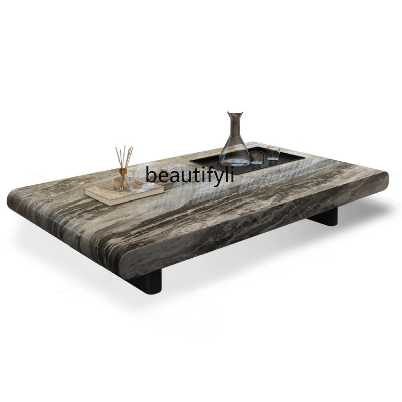 

New Modern Simple Small Apartment Living Room Home Italian Marble Advanced Rectangular Tea Table