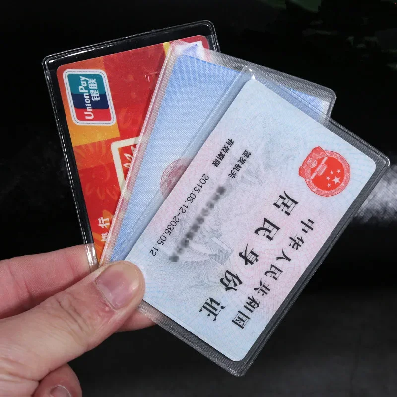 10pcs/lot ID Card Holder Wallets Purse Business Credit Card Cover Bags Transparent Card Cover Protector Student Bus