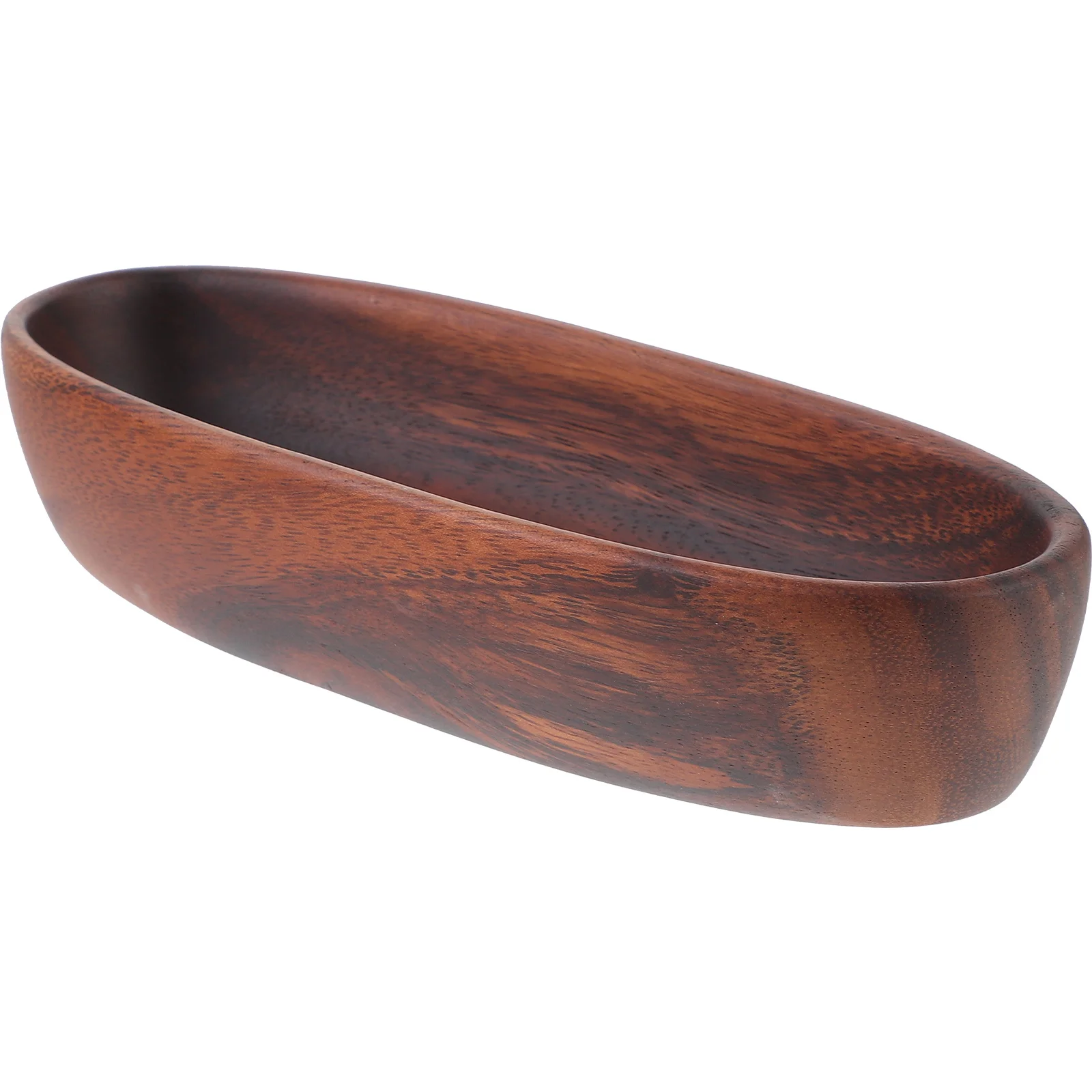 Fruit Acacia Wood Tray Dried Plate Snack Salad Bowl Solid Jewelry Boat Shaped Serving Wooden