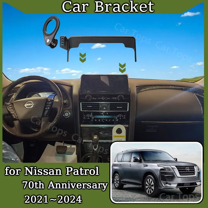 Mobile Phone Holder for Nissan Patrol 70th Anniversary ~ MagSafe Magnetic Cell Stand Gravity Car Mount Auto Accessories