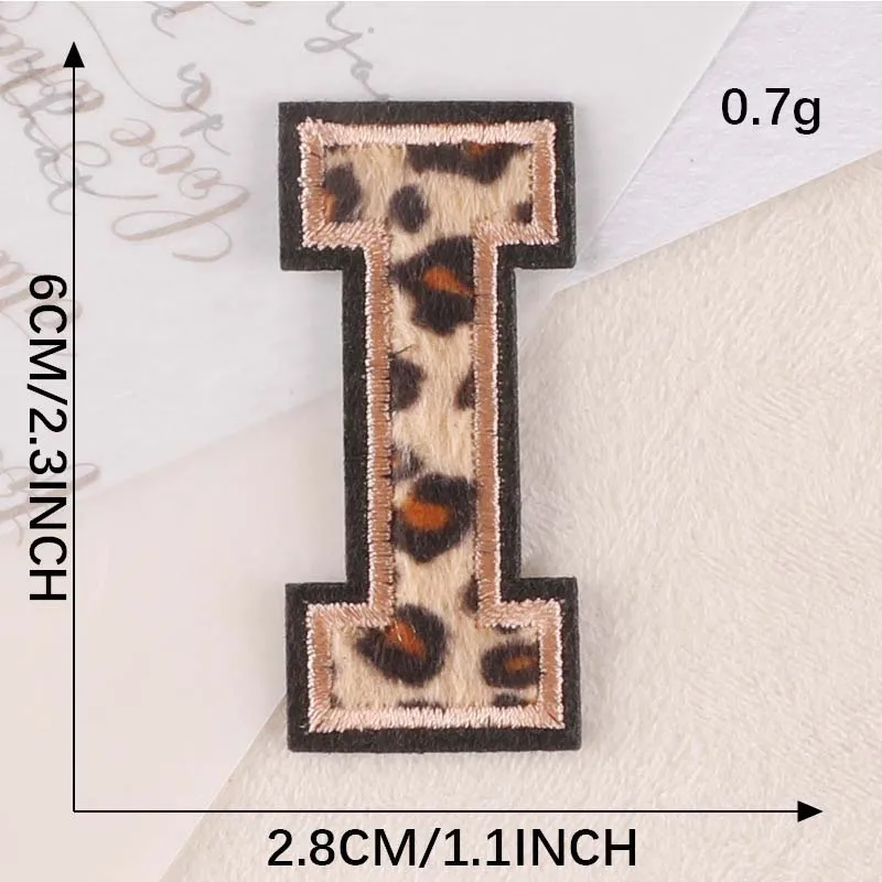 Leopard Print Embroidered Alphabet Badge Patches