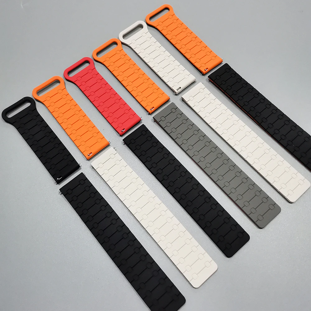 Silicone Magnetic Loop Watch Strap - 22mm Band Bracelet