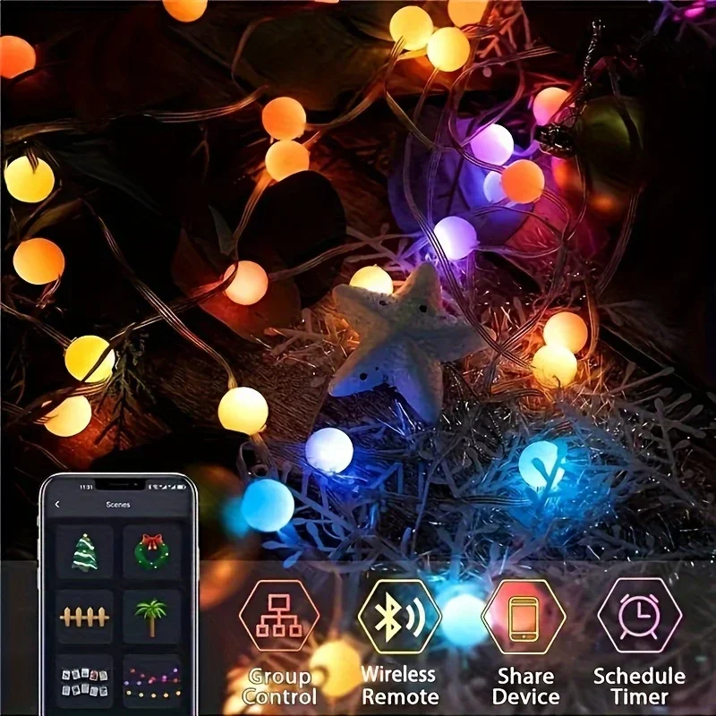 Description Picture 6 of itemRGBIC LED String Light Waterproof Bluetooth Fairy Lights Music Dream Color Lights APP Control Christmas Tree Lamp Home Decor