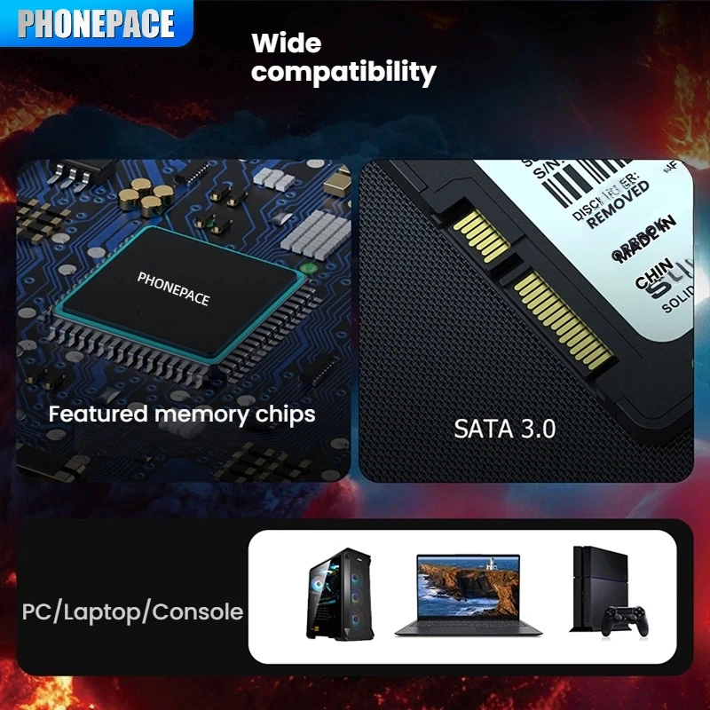 PHONEPACE SSD Internal Sata3 Solid State Drive for PC Laptop