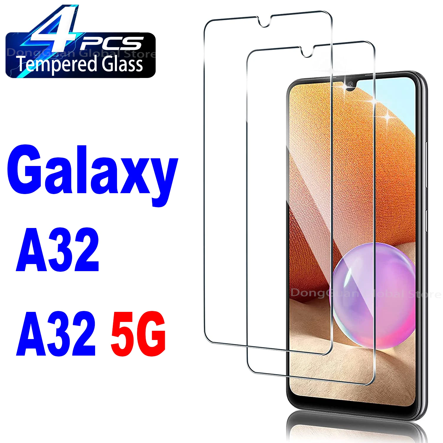 2/4Pcs Tempered Glass For Samsung Galaxy A32 5G 4G Screen Protector Glass Film 4 in 1 tempered glass for samsung galaxy a32 glass for samsung a32 a52 a72 a03s a52s a21s a22 a12 a13 screen protector lens film