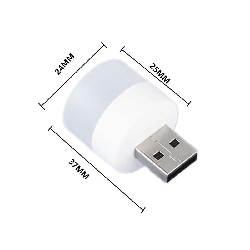 5V USB Plug Lamp Super Bright Eye Protection Book Light Computer Mobile Power Charging USB Small Round LED Night Light 5pcs led light