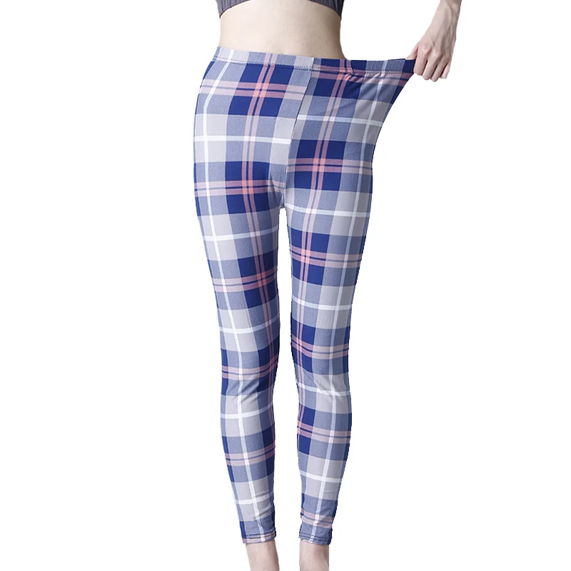 YGYEEG Workout Jogging For Women Leggings Push Up Trousers Plaid Printed Fashion High Waist Pants Athleisure Fitness New Bottom leggins Leggings