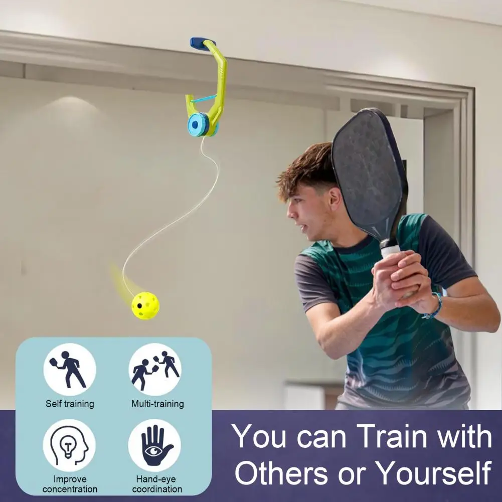 Pickleball Trainer Continuous Pickleball Rebounder with String Self Practice Tennis Training Tool for All Ages And Skill Levels
