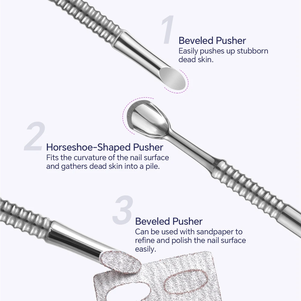 1pc Double-Ended Cuticle Pusher Stainless Steel Nail Manicures Remover Manicure Sticks Nail Art Tools Cuticle Pusher