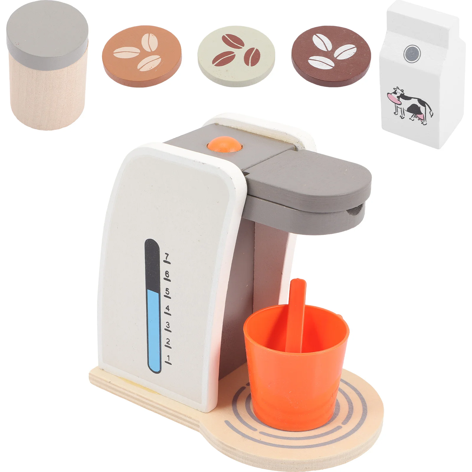 

Coffee Machine Toy Pretend Brew Kitchen Appliances Wood Birthday Gift