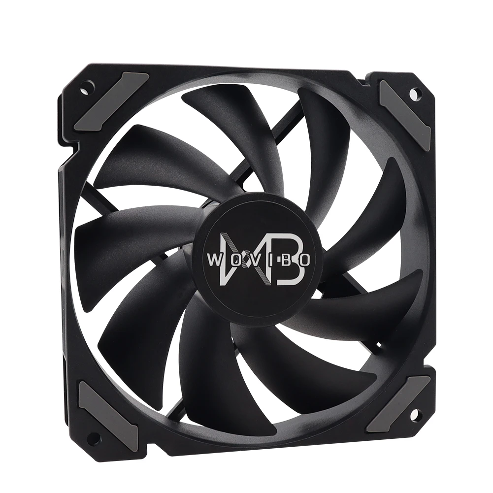 Wovibo-ventiladores Pwm Pretos para Cpu Cooler Refrigeração a Água Chassis de Computador Alto Volume de ar Ventilador Silencioso 4pin 12v 120 mm dc - Imagem 5