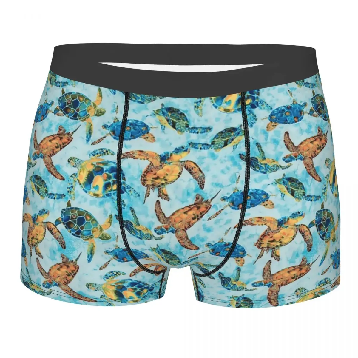 

Custom Watercolor Turtles Pattern Underwear Men Breathable Ocean Lover Boxer Briefs Shorts Panties Soft Sexy Underpants For Male