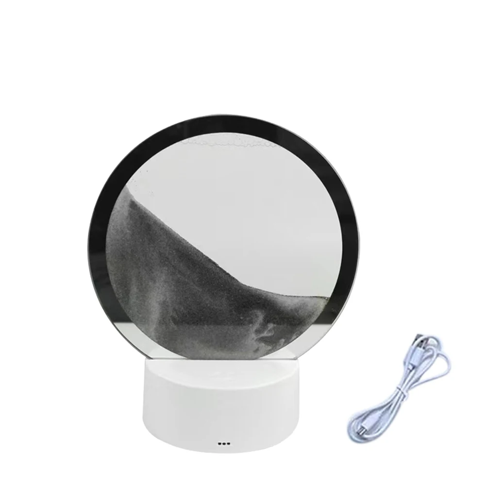 

Лампа с изображением мерцания, подвижная лампа с изображением мерцающего песка, искусство, ночник с 7 цветами, светодиодный 3D, украшение для дисплея, черный