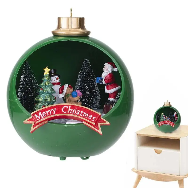 

Christmas Village Buildings Christmas Village Figurines With Led Light Santa Claus Figurines Mini Scene Display Landscape Holida