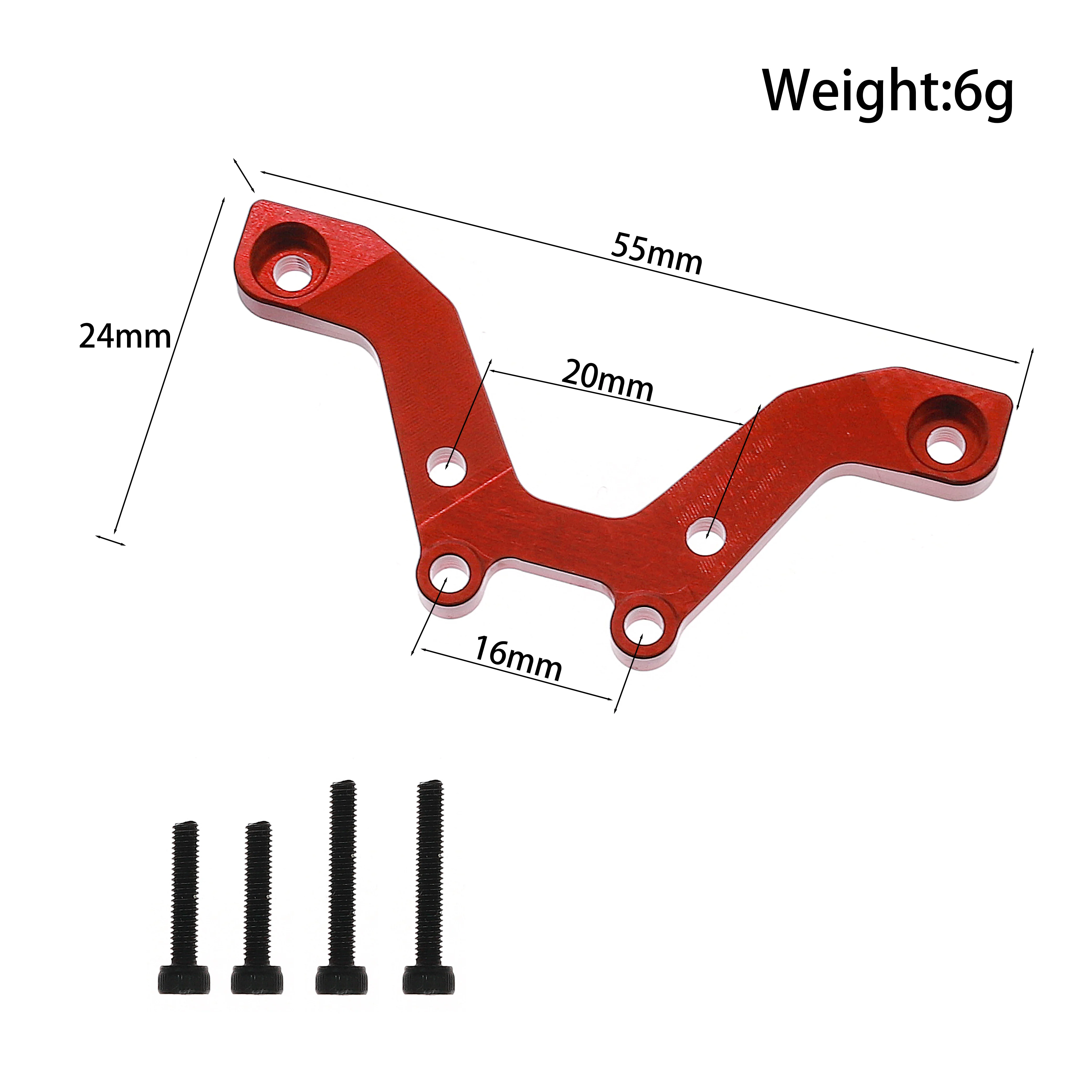 Support amortisseur avant en aluminium 7075 pour ARRMA TYPHON GROM 1/18, monté sur le châssis du véhicule RC.