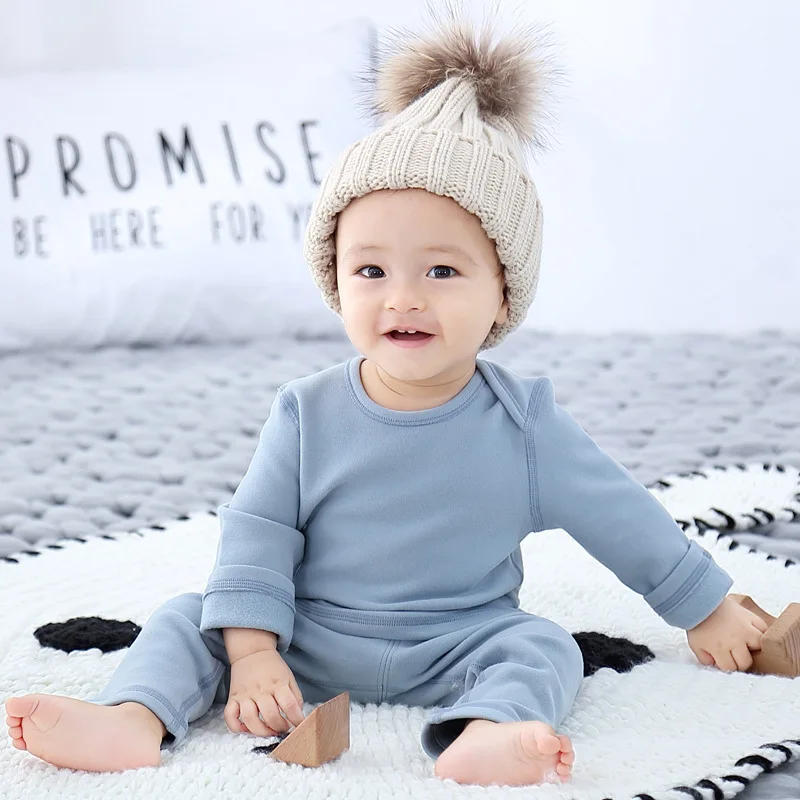 NEW Baby Clothing Kids Baby 2 PCS Set Cotton Thermal Underwear Suit Boys Girls Neonate Pajama Sleepwear Spring Autumn Clothes