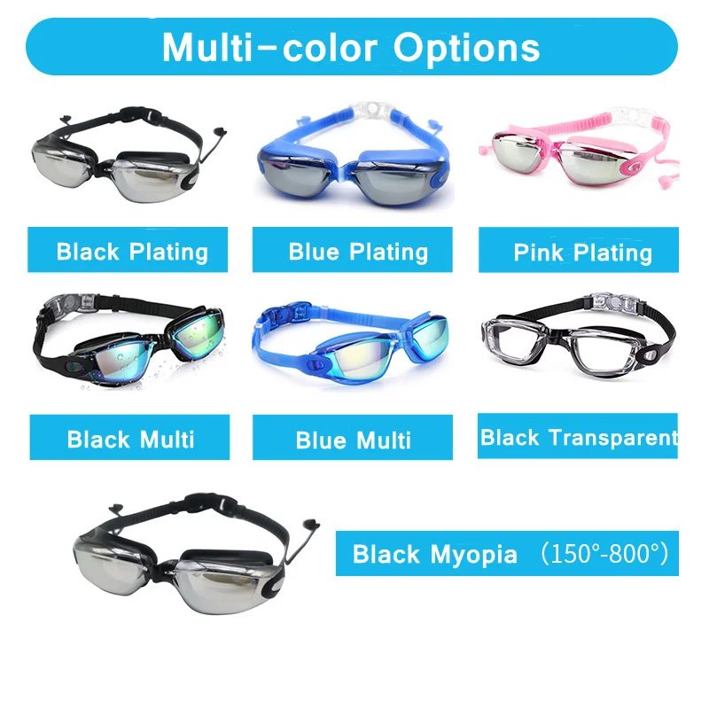 Swimming Goggles Men Women Professional Pool Glasses Adults Anti Fog UV Protection Optical Waterproof Swim Eyewear with Earplug swimming goggles