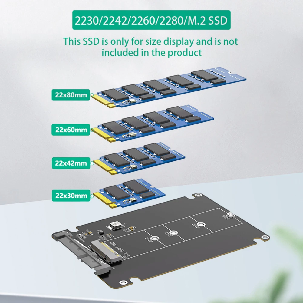 M.2 NGFF B 키-2.5인치 SATA SSD 인클로저 M.2 SSD 케이스 M.2 SSD 어댑터 M.2 NGFF SSD-노트북용 2.5인치 SATA III 어댑터