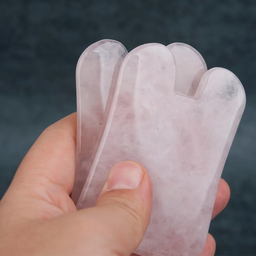 Natural Jade Gua Sha Scraper Facial Massager Tool Rose Quartz Guasha Massage Board Face Lift Slim Gouache Scraper Scraping Plate 4