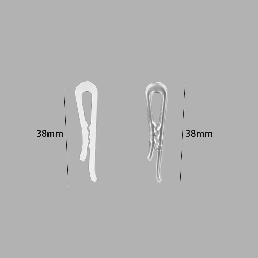 1000개 핫 세일 38mm 플라스틱 셔츠 클립 투명 흰색 미끄럼 방지 톱니 셔츠 핀 U자형 클립 의류 포장