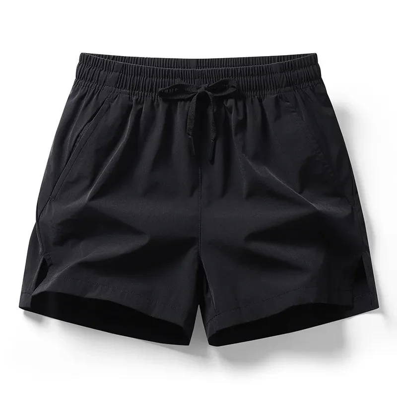 Summer Ice Silk Quick Dry Short Pants Men Breathable Sportswear Running Fitness Beach Bottoms Gym Training Zipper Pocket Shorts 3