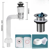 Flip Top Anti-Odor Drain Pipe Set Kitchen Sink Drain Retractable Deodorizing Filter Flexible Downspout Bathroom Anti Clogging 2