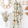 4pcs/set Baby Blankets Newborn Checker Pattern 2 Layers Bamboo Cotton Baby Muslin Swaddle Blanket Wrap Headband Beanie Set 5