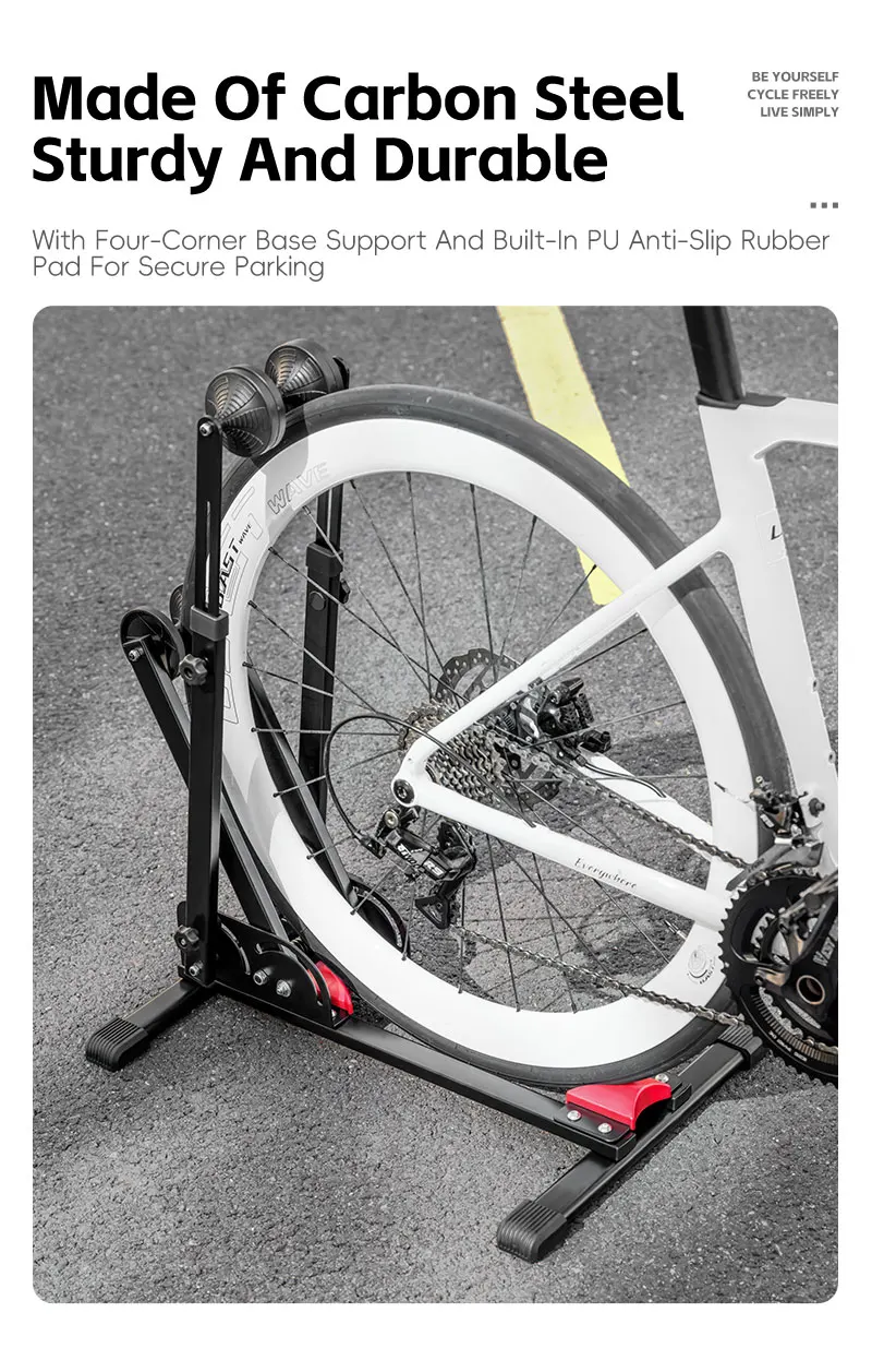 WEST BIKING 3-in-1 Fahrradständer Verstellbarer Klappbarer MTB Rennrad-Ständer aus Kohlenstoffstahl Fahrrad-Zubehör – Detail 7