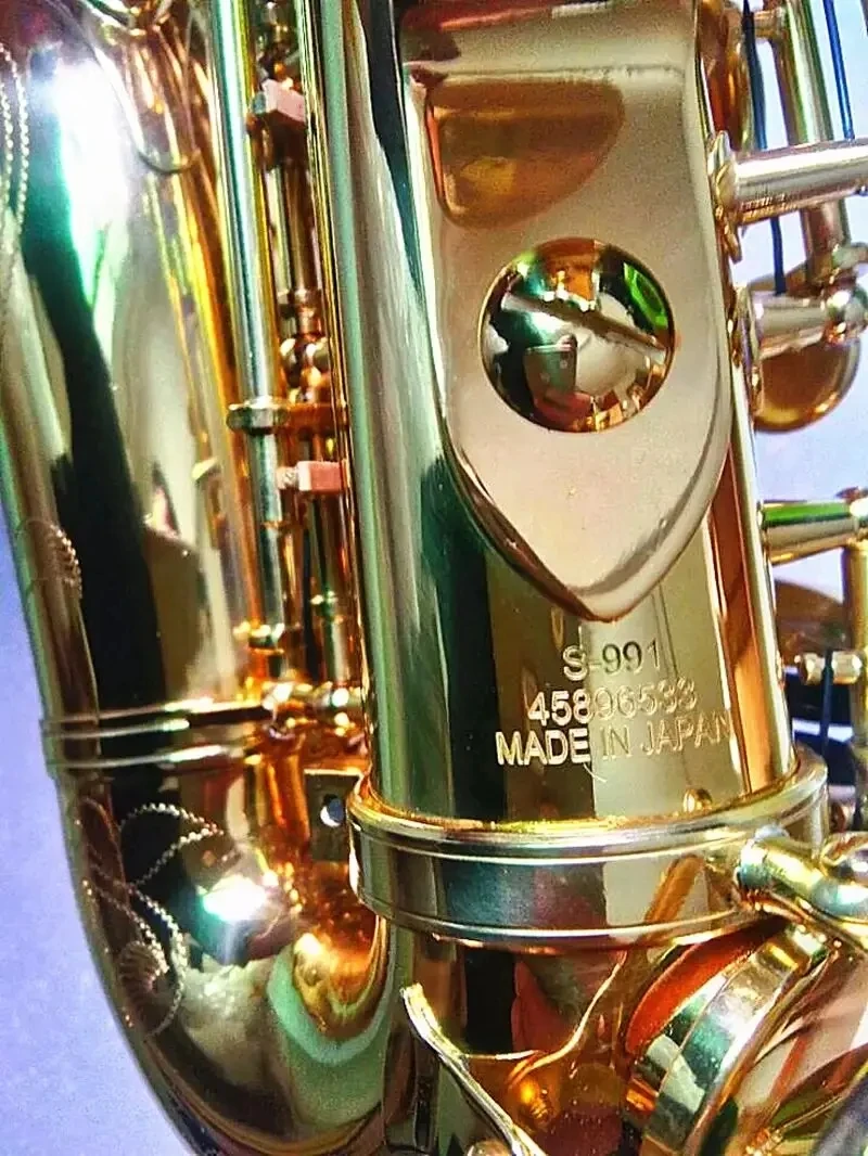 High quality Curved soprano saxophone S-991 Gold Professional playing instrument curved soprano sax mouthpiece