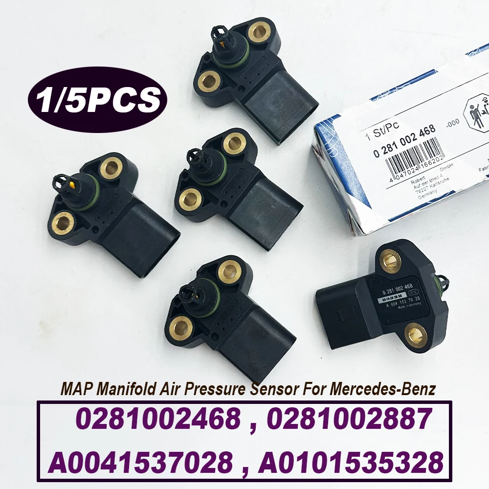 

Датчик абсолютного давления для коллектора Benz ACTROS ATEGO AXOR 0281002468 0281002887 MAP A0041537028 A0101535328 281002468, 1/5 шт.