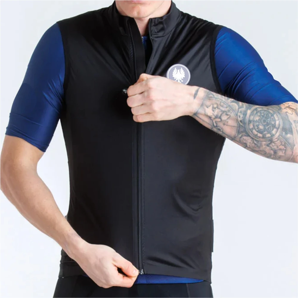 thumbnail image 1 of Chaleco cortavientos de ciclismo de manga larga impermeable y transpirable para hombre profesional, ropa de ciclismo, producción de fábrica, 1 of 5