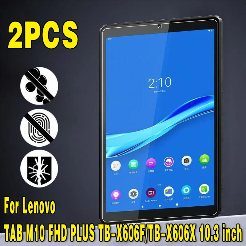 

2Pcs Tempered Glass for Lenovo TAB M10 PLUS TB-X606F/TB-X606X 10.3" 9H Anti-fingerprint Full Film Tablet Cover Screen Protector