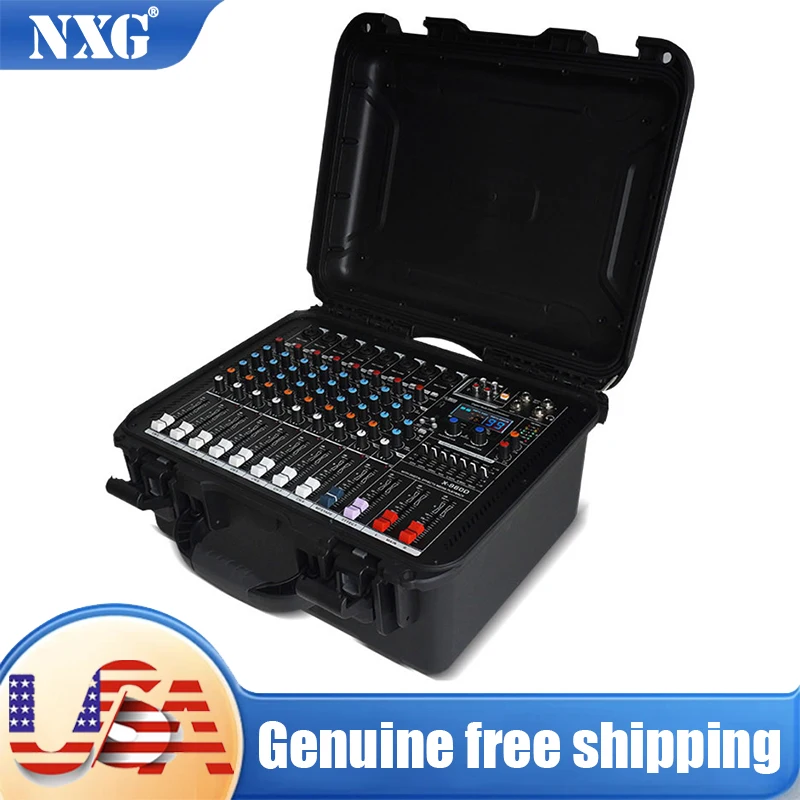 X-960D 8-channel Handheld Portable Audio Mixer, Supporting Dual 450W Passive Speaker Amplifier Output Console, 99 DSP Effects, 7-segment Equalizer, Fan Cooling Bluetooth DJ Mixing Console 1