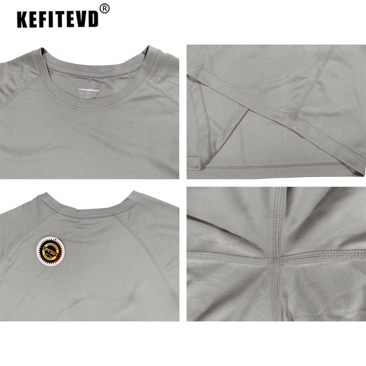 KEFITEVD Quick Drying Men's UPF 50+ Long Sleeve T-Shirts Men Sun Protection  Outdoor Fishing Hiking T-Shirts UV Block Shirts Tops