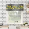 ZEDLIYU Valances for Windows Kitchen Living Room Small Window Valance Lemon Black and white checked short curtains 54 x 18 Inch 4