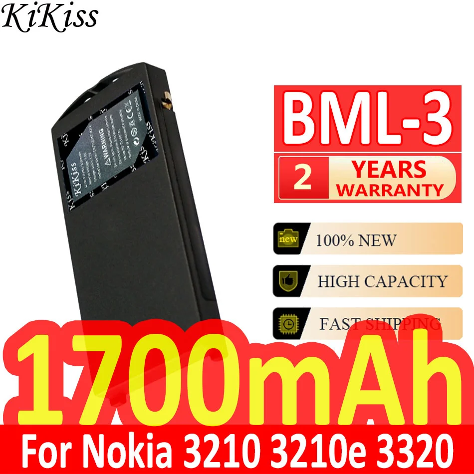 1750Mah Kikiss Potente Batteria Bml-3 Bml3 Per Nokia 3210 3210E 3320