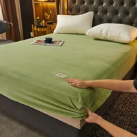 Drap-housse en velours doux et épais, housse de matelas antidérapante de haute qualité, protection réglable, drap de lit doux avec élastique 5