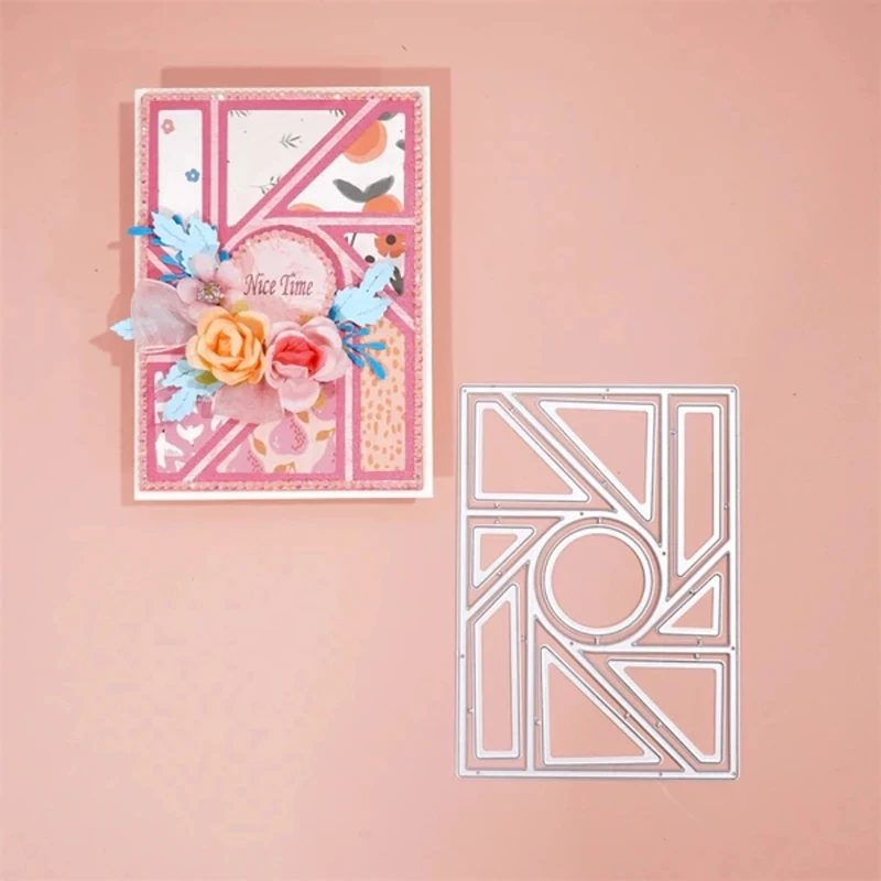 2022 New Arrival Rectangle Triangle Background Cutting Die DIY Scrapbook Card Making Craft Die Photo Album Decoration