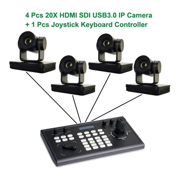 Controller tastiera e telecamera IP PTZ video ottica 1080p60 POE 20X Uscita 3G-SDI HDMI LAN USB 3.0 per progetti governativi in studio