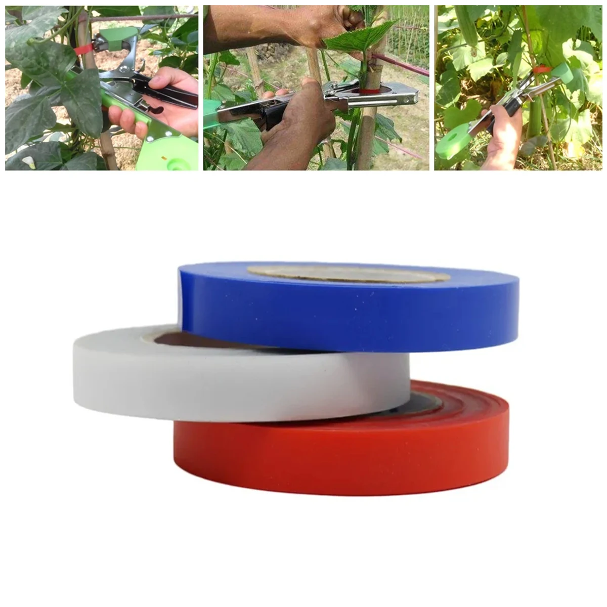 1 Roll Plants Vine Hand Tying Binding Machine Tape PVC Garden Greenhouse Orchard Fruits Vegetables Flowers Branch Tie Tape